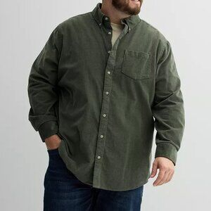 Big & Tall Sonoma Goods For Life Corduroy Long Sleeve Perfect Length Shirt, 4XB